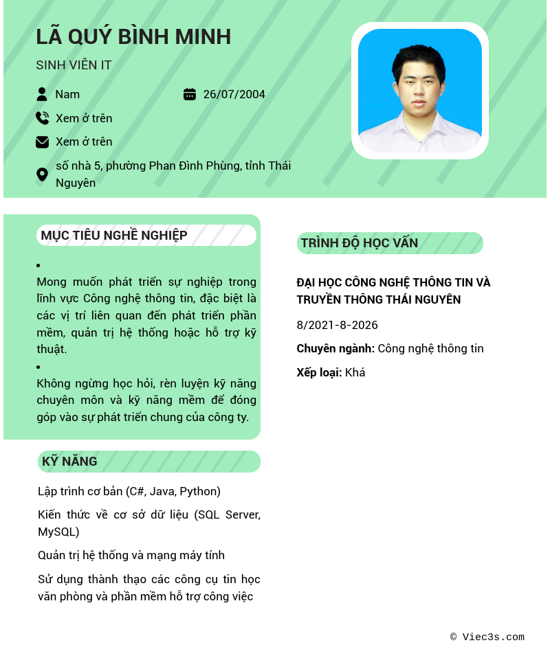 CV ứng viên