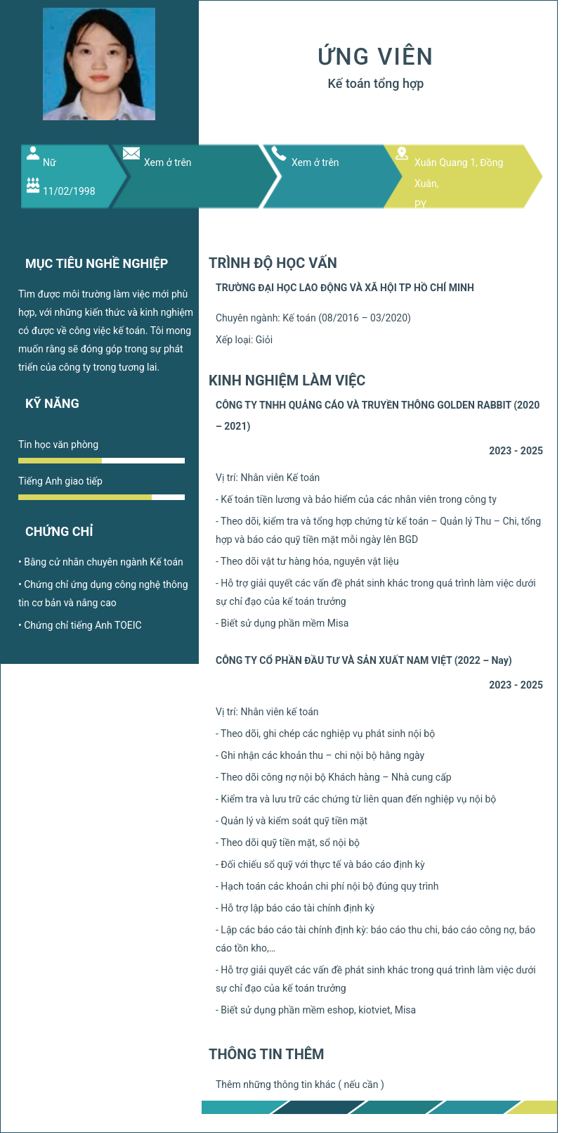 CV ứng viên