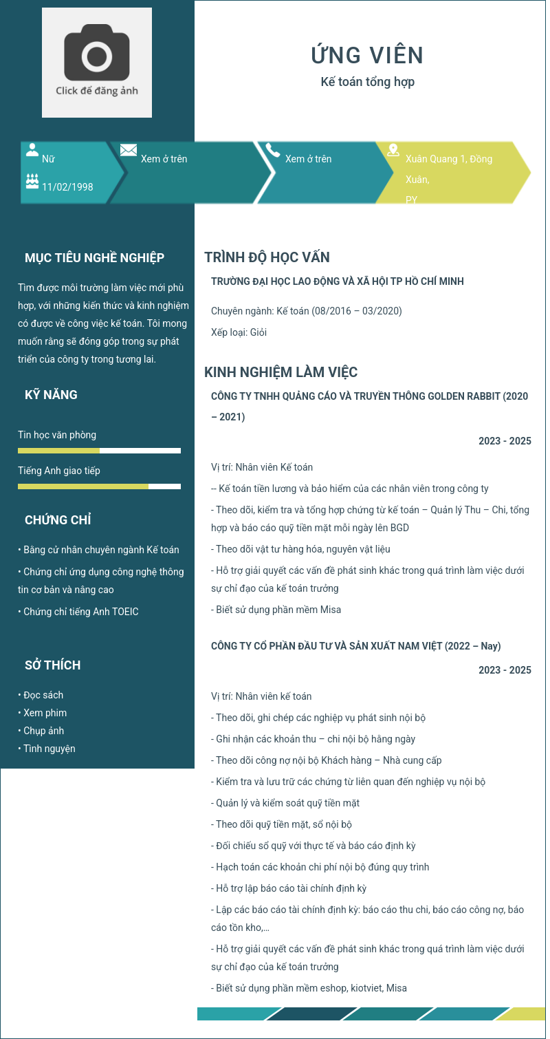 CV ứng viên
