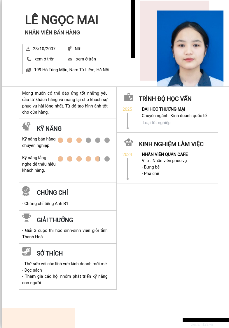 CV ứng viên