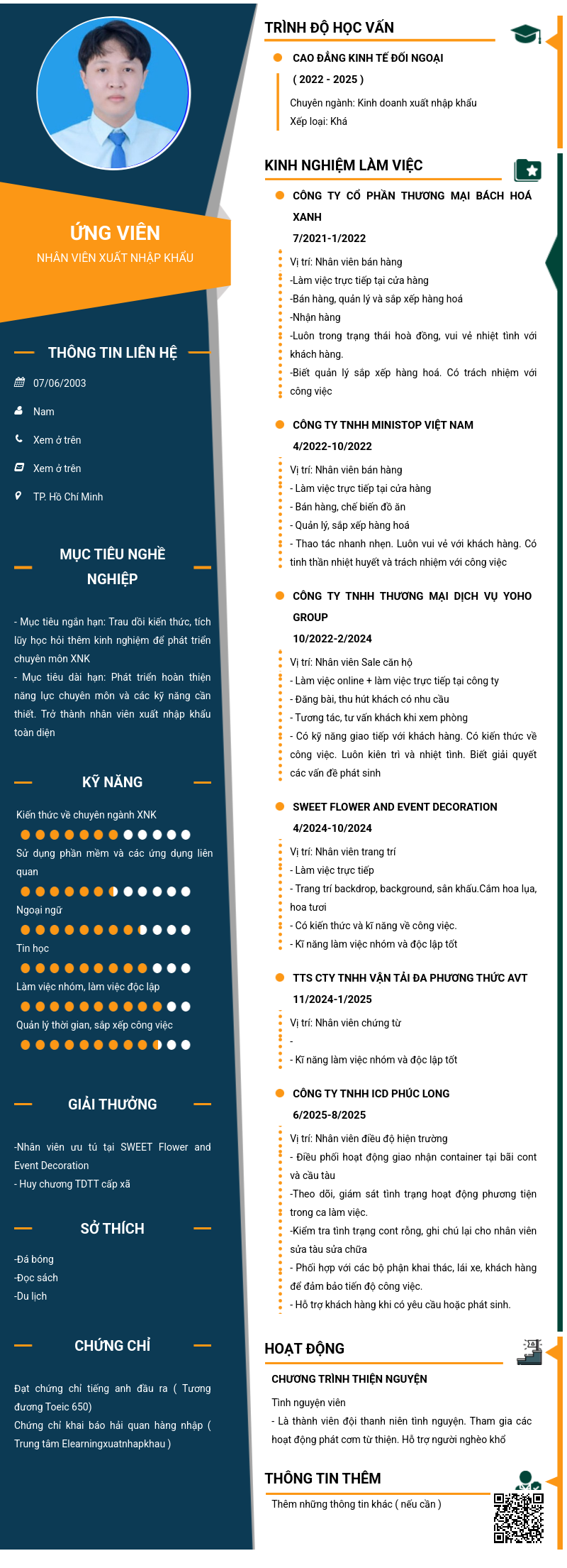 CV ứng viên