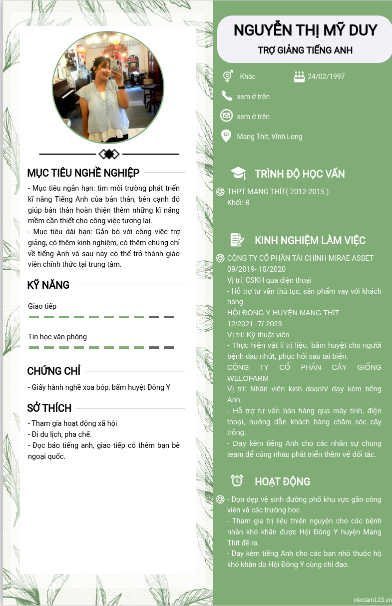 CV ứng viên