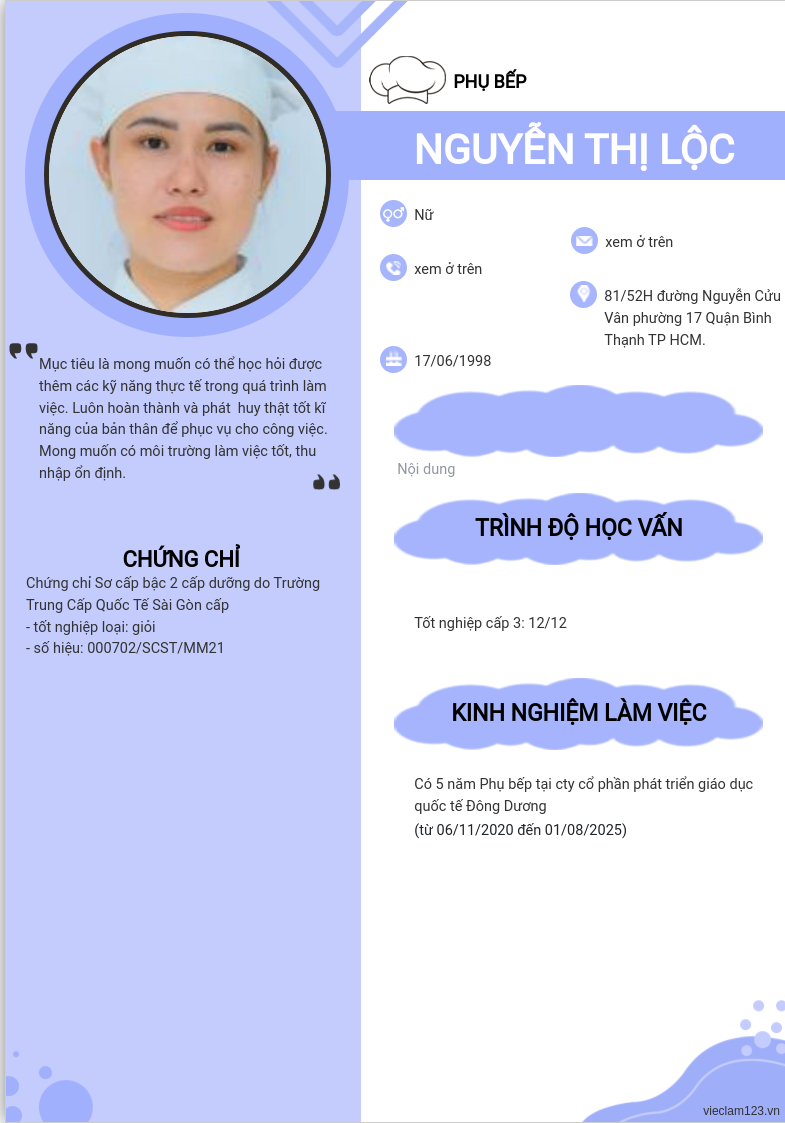 CV ứng viên