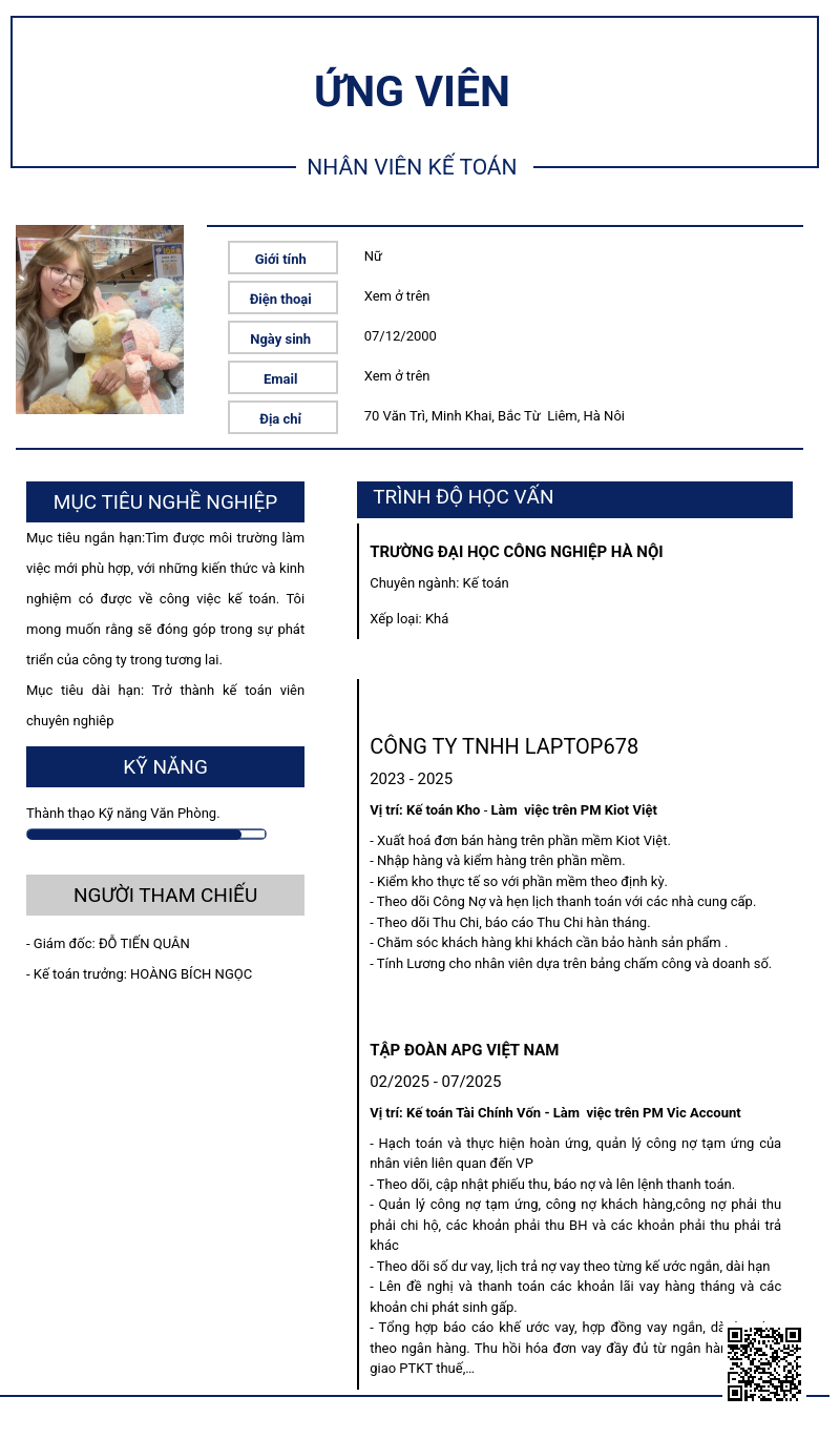 CV ứng viên