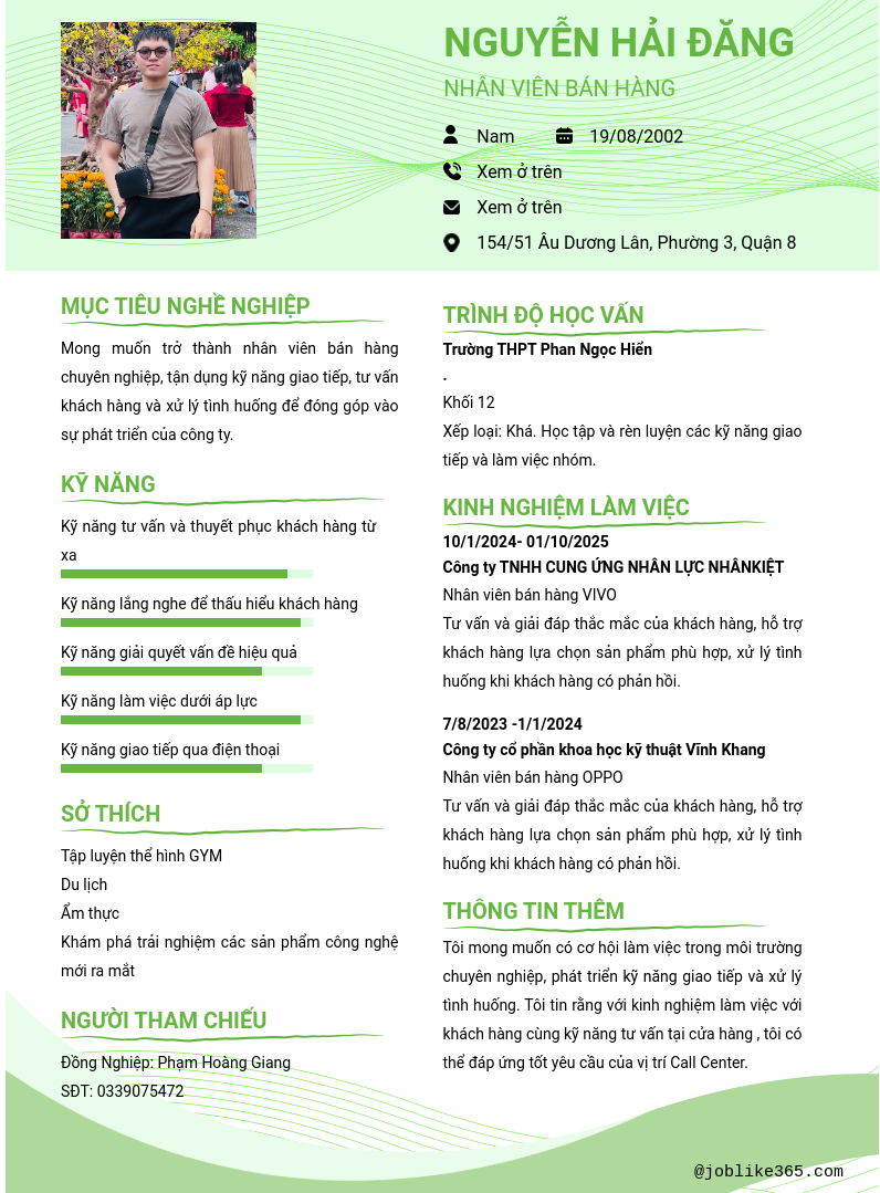 CV ứng viên