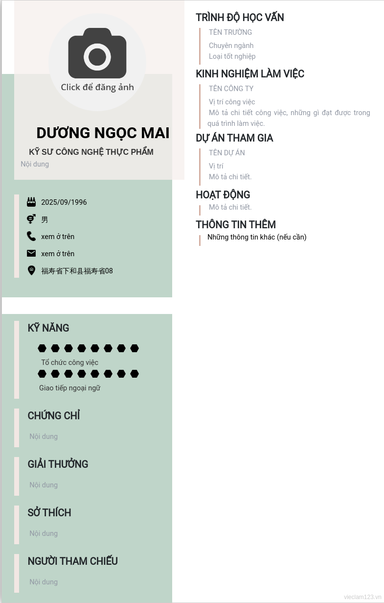 CV ứng viên