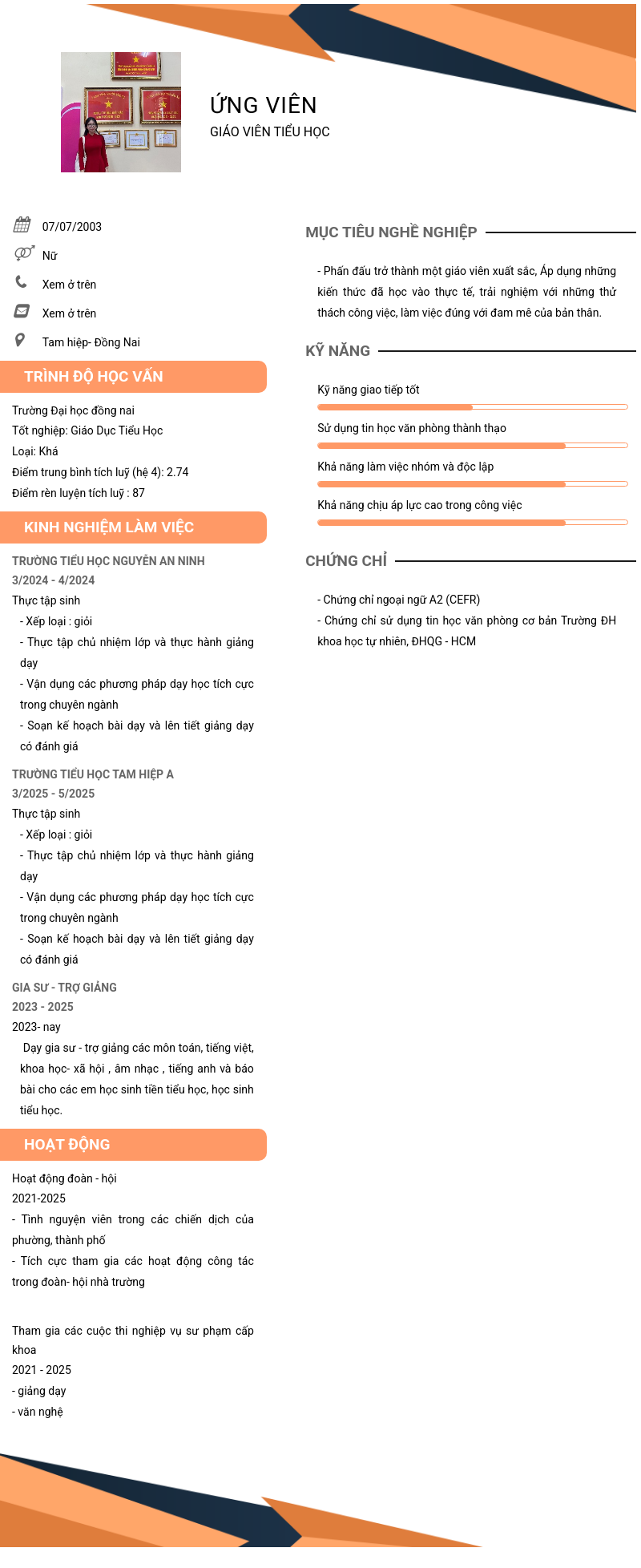 CV ứng viên