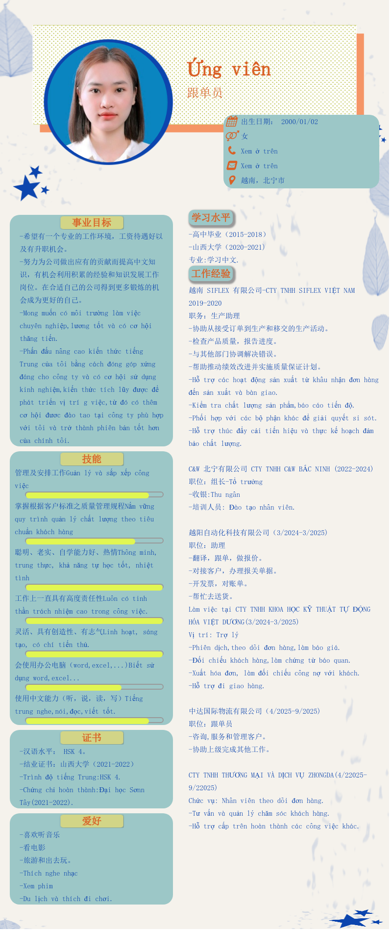 CV ứng viên
