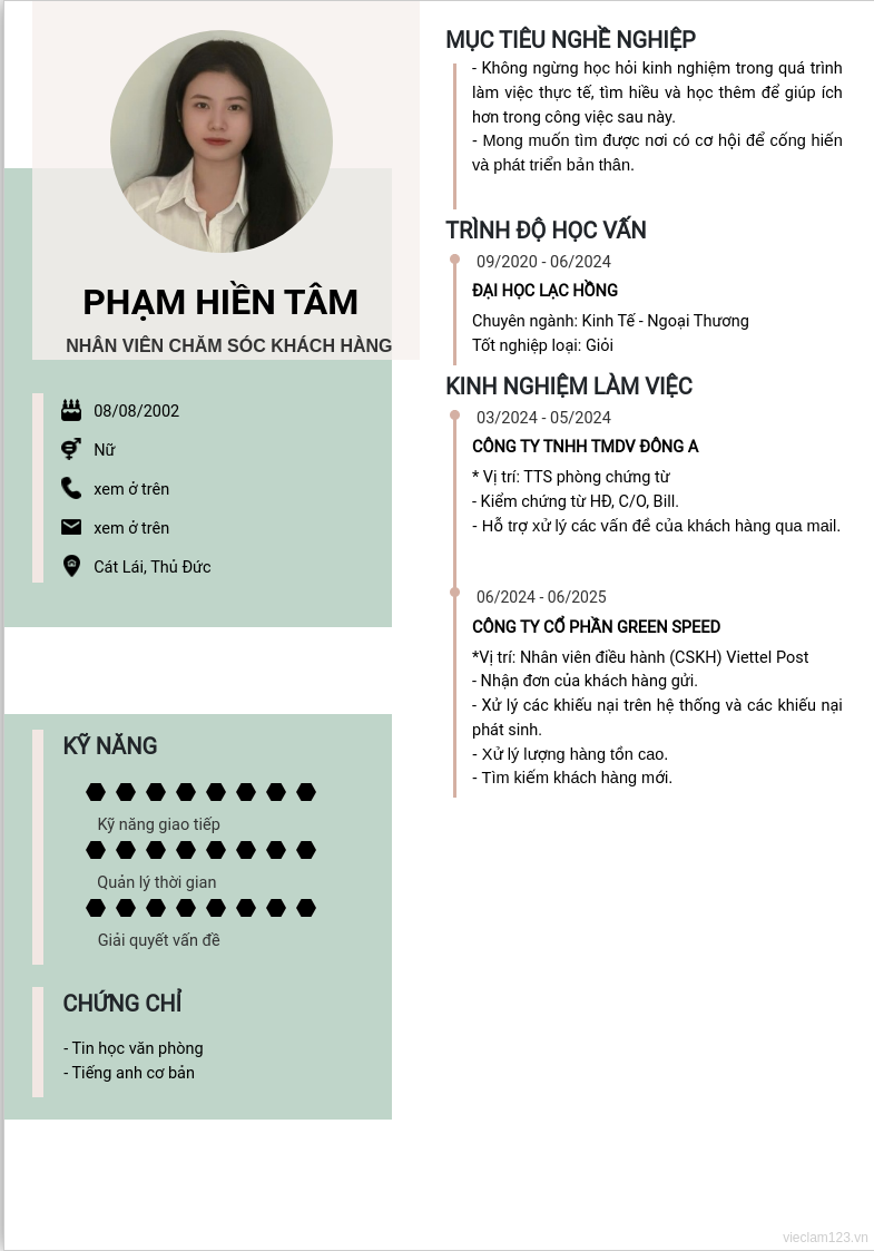 CV ứng viên
