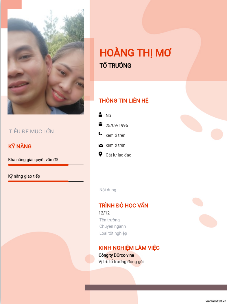 CV ứng viên