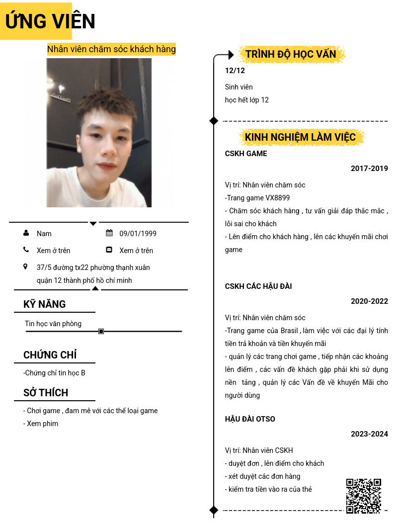 CV ứng viên