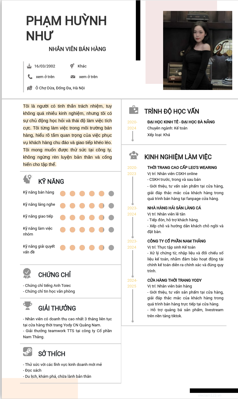 CV ứng viên