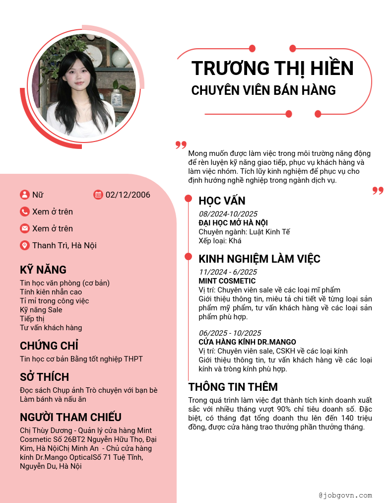 CV ứng viên