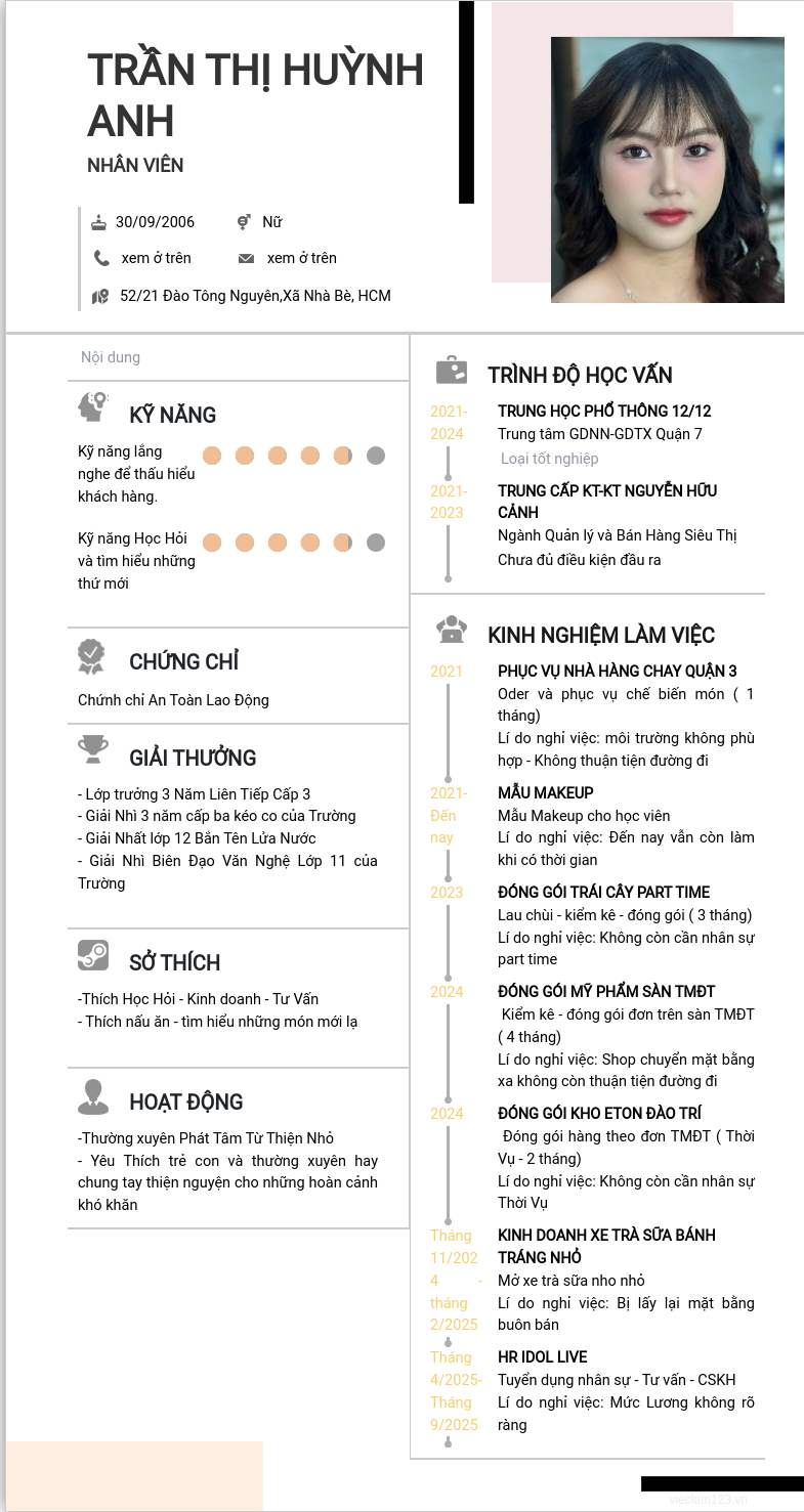 CV ứng viên
