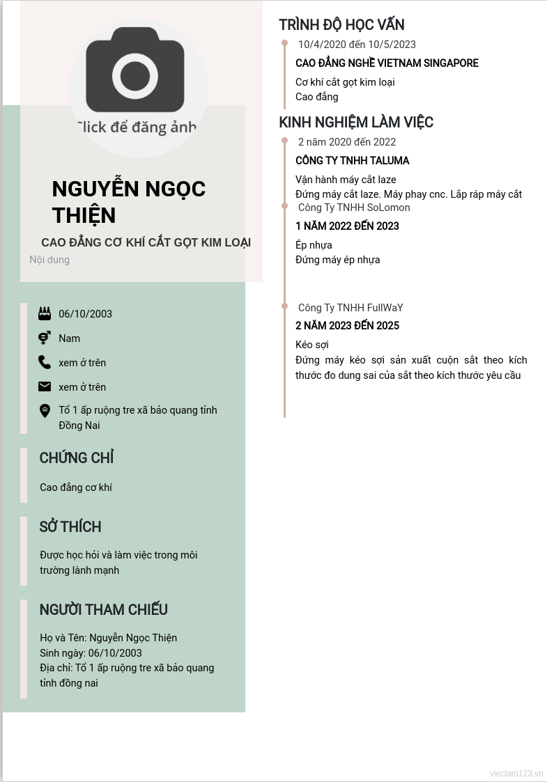 CV ứng viên