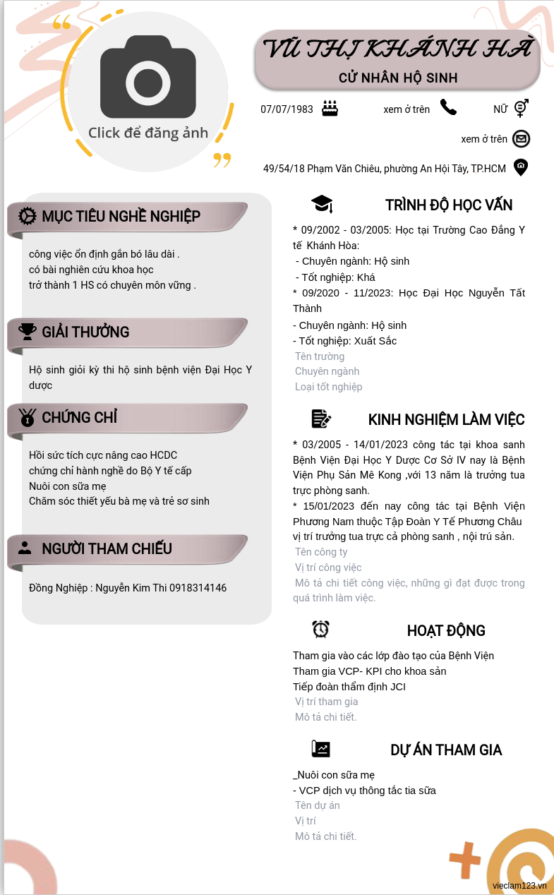 CV ứng viên