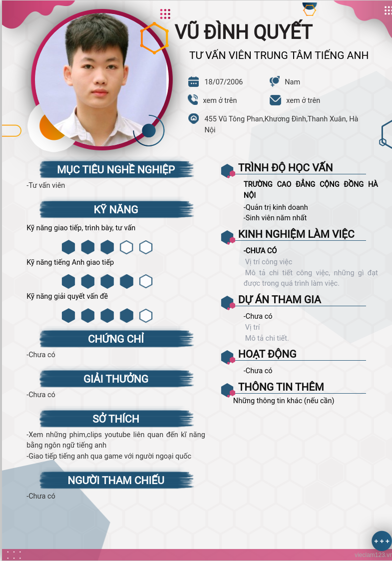 CV ứng viên