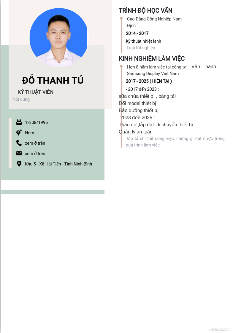 CV ứng viên
