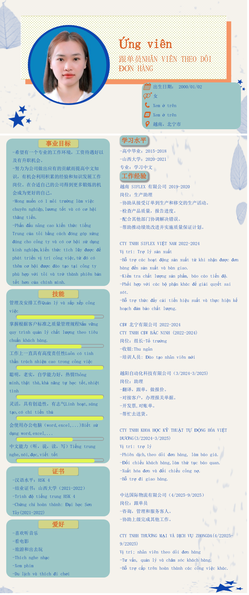 CV ứng viên