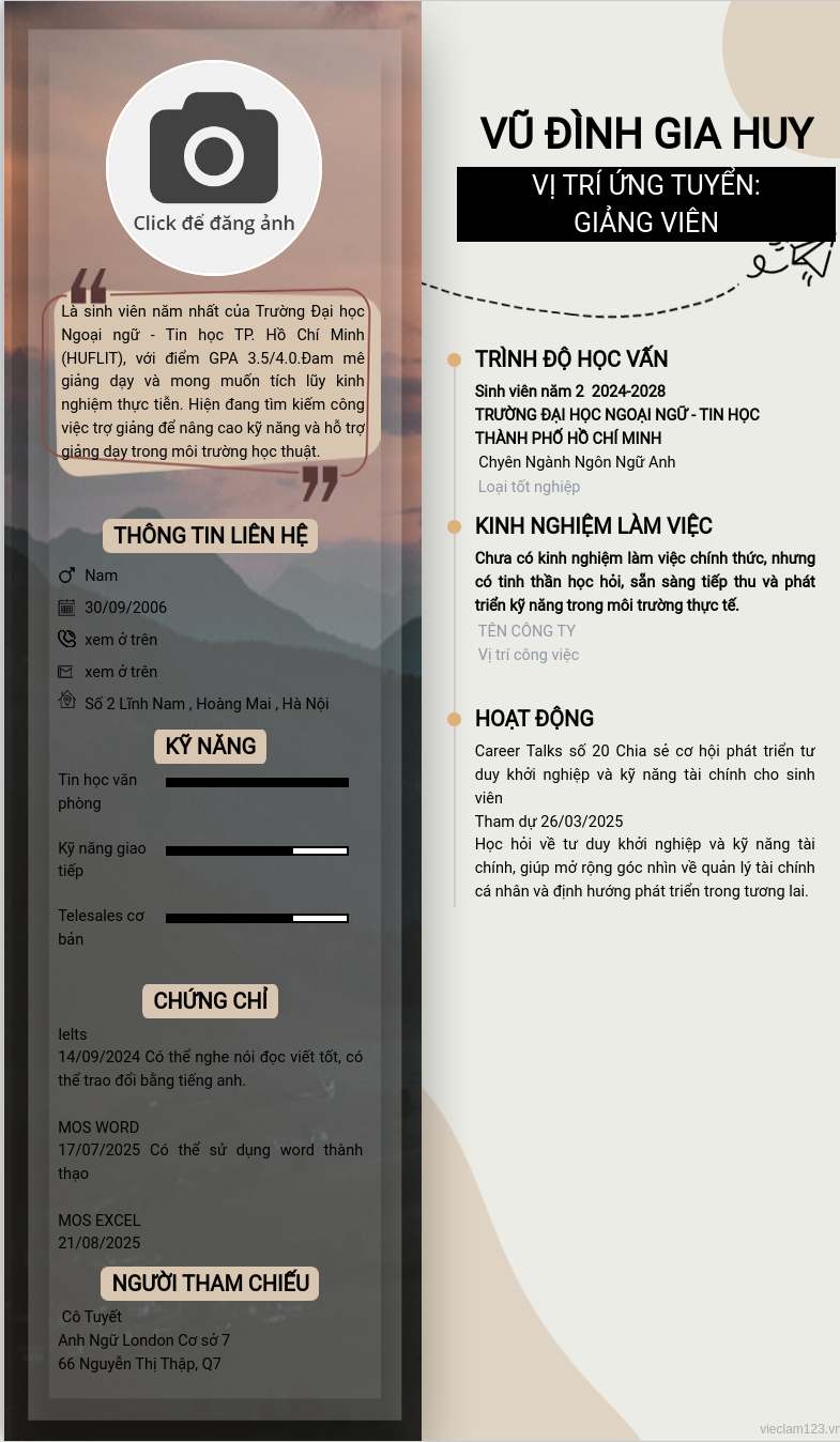 CV ứng viên