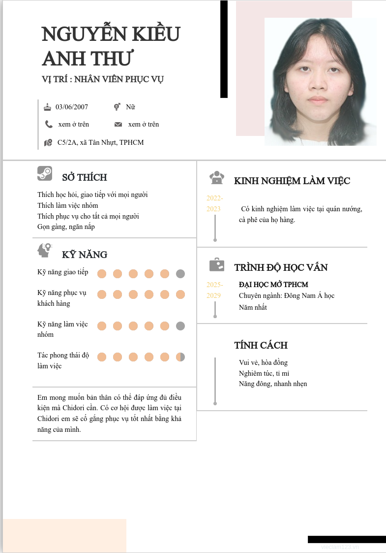 CV ứng viên