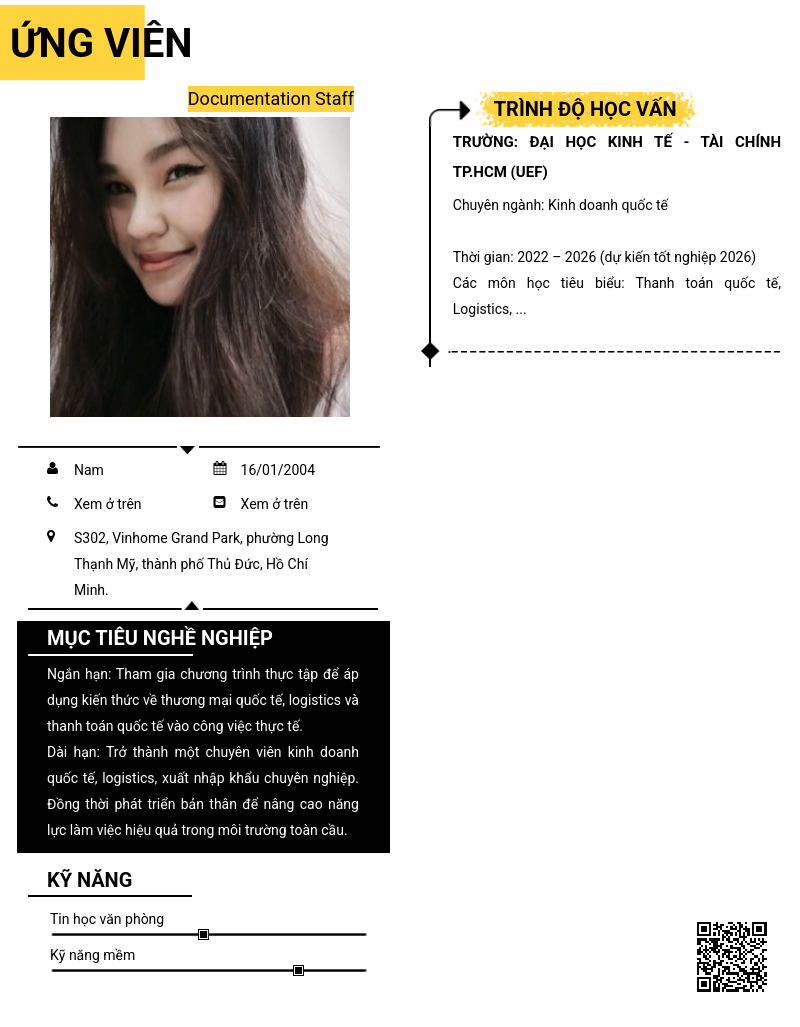 CV ứng viên