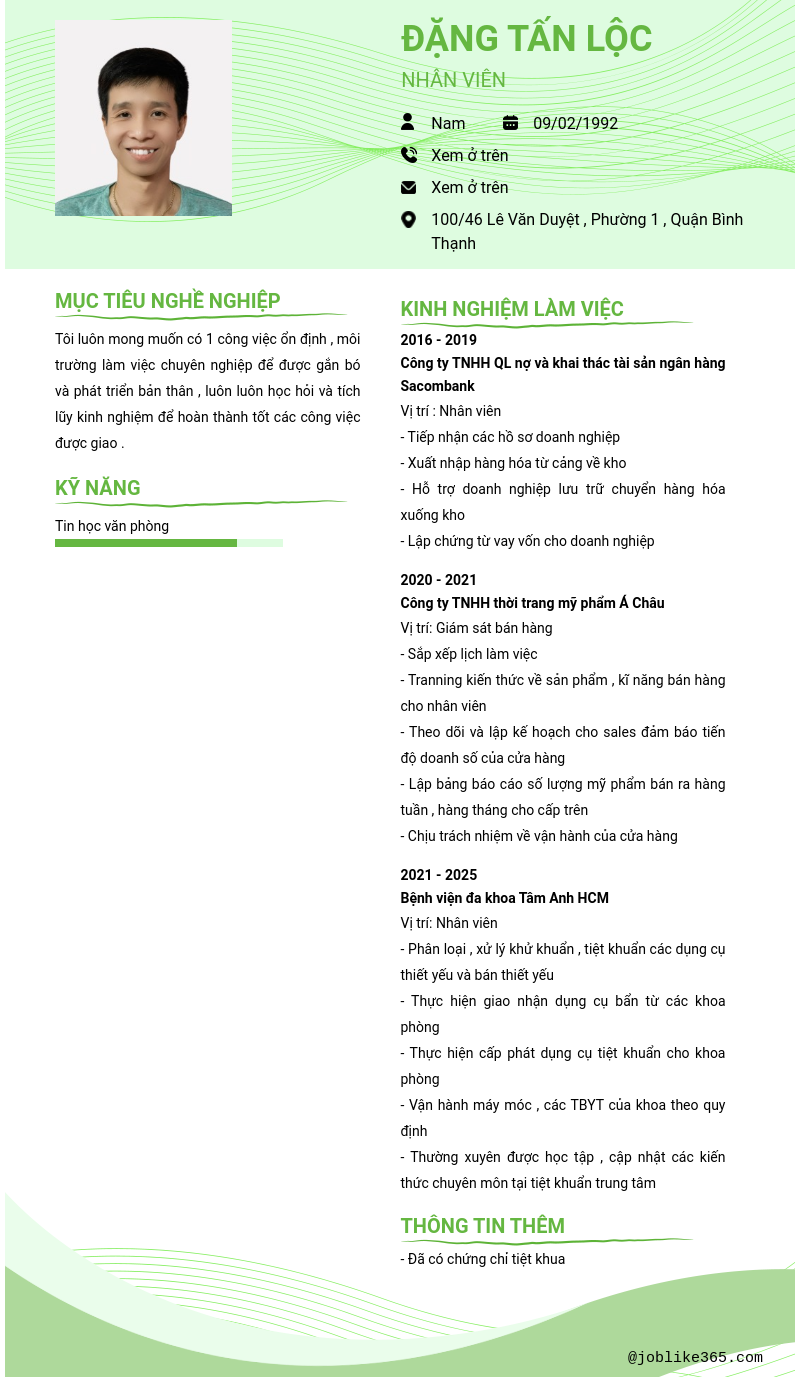 CV ứng viên