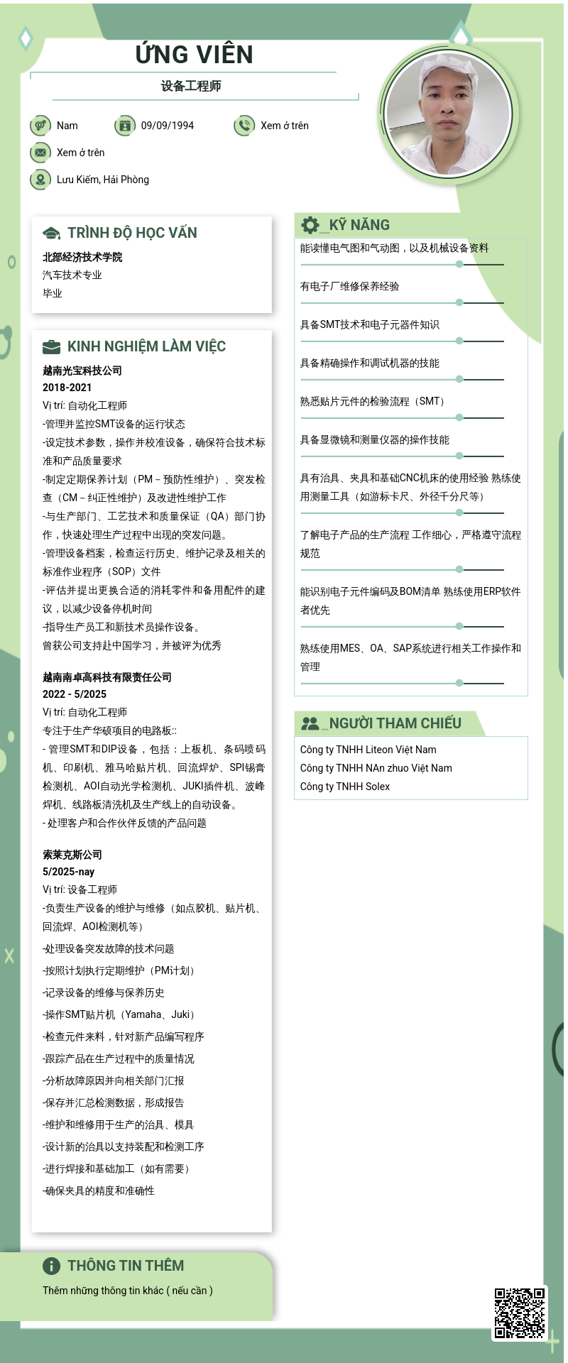 CV ứng viên