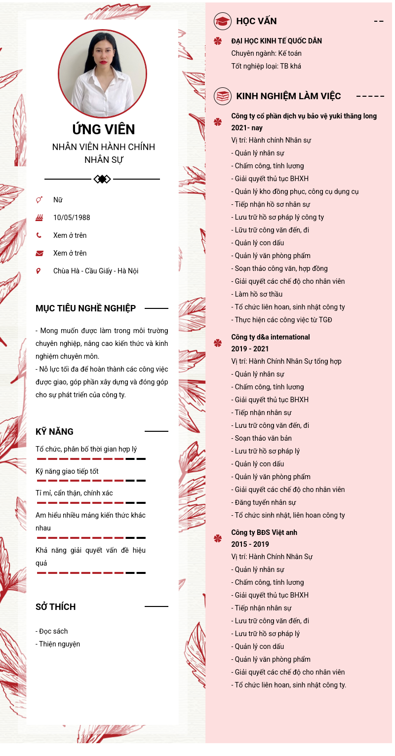 CV ứng viên