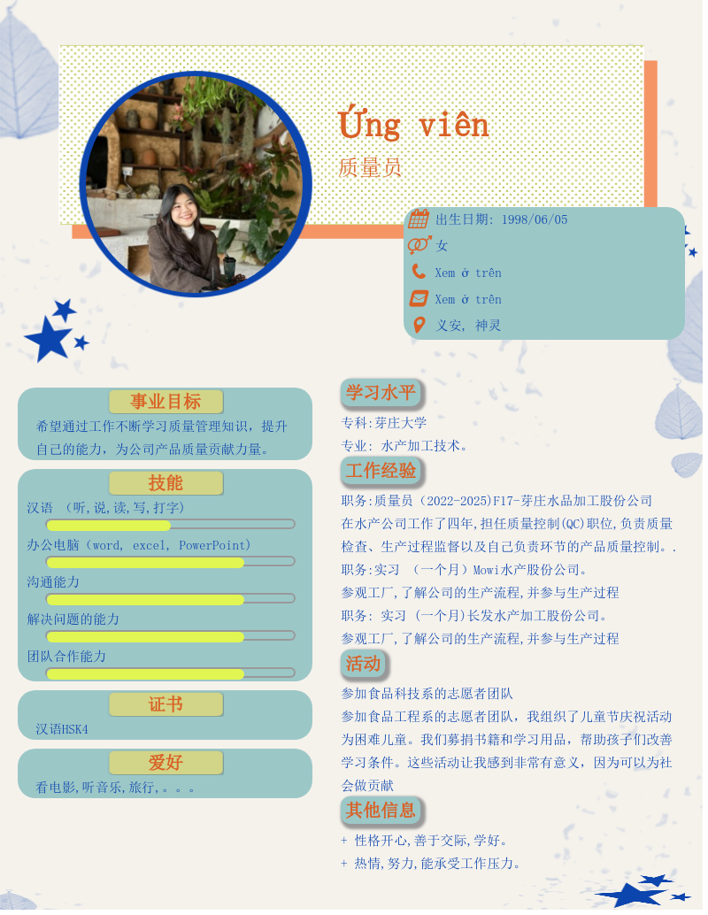 CV ứng viên