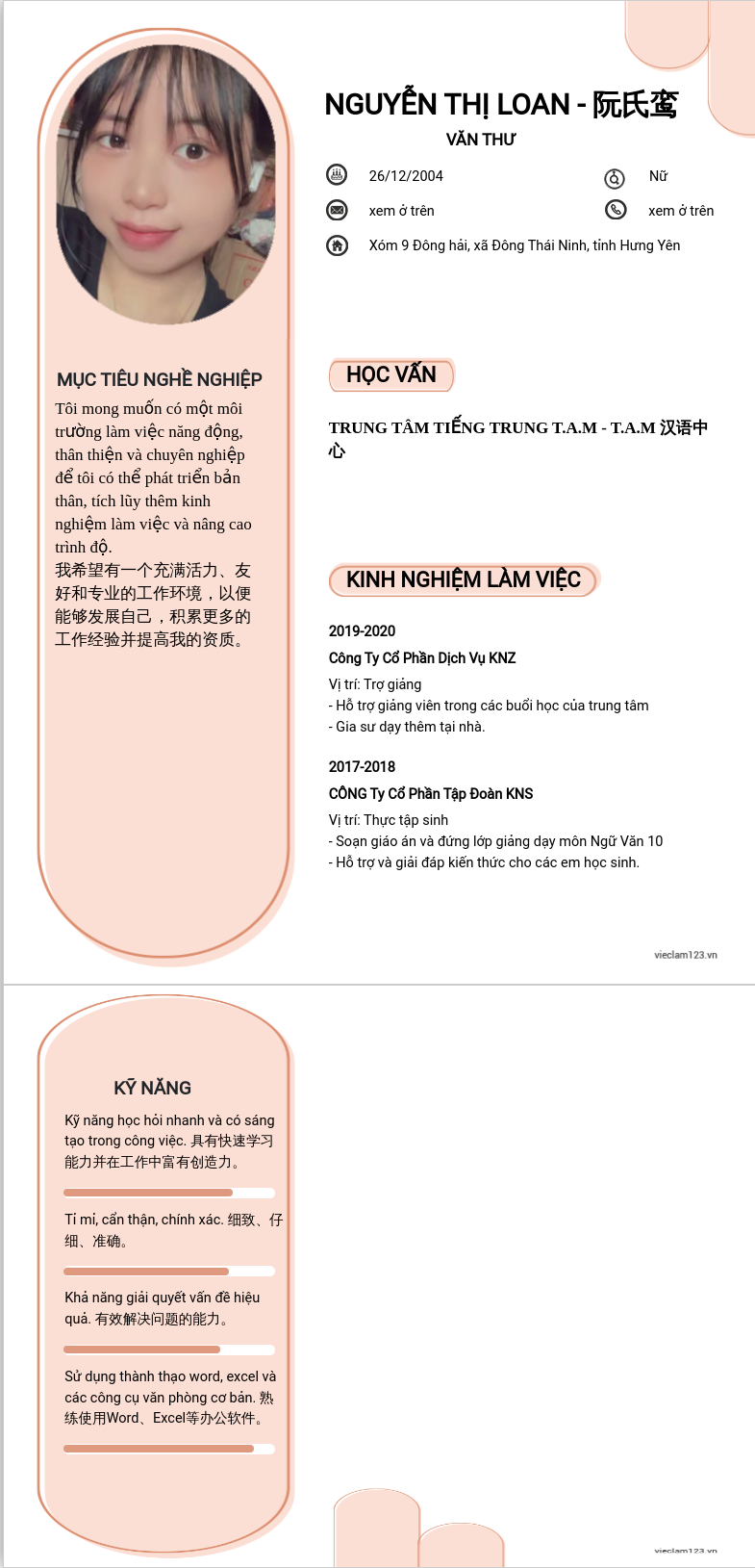 CV ứng viên