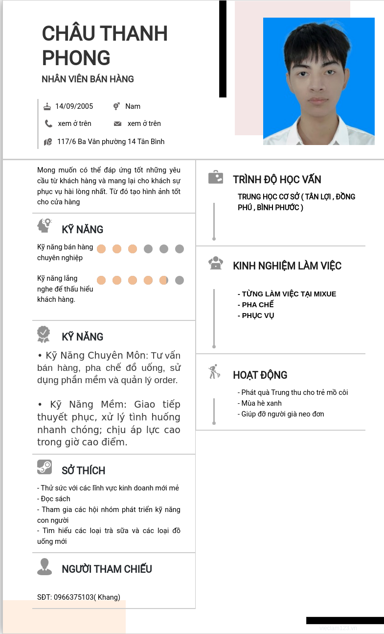 CV ứng viên