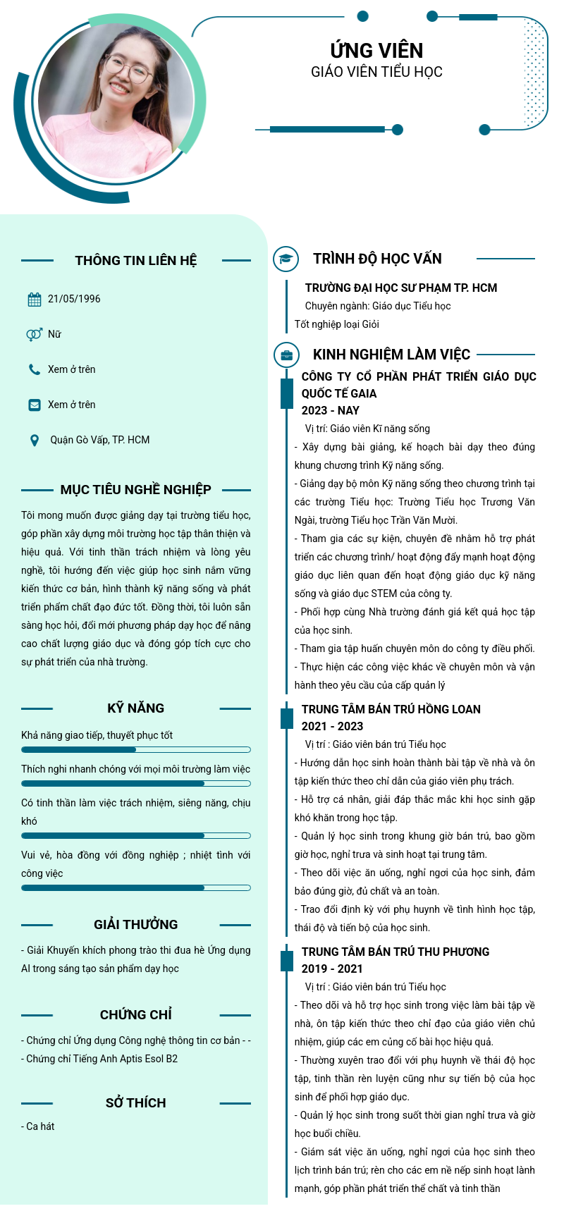 CV ứng viên