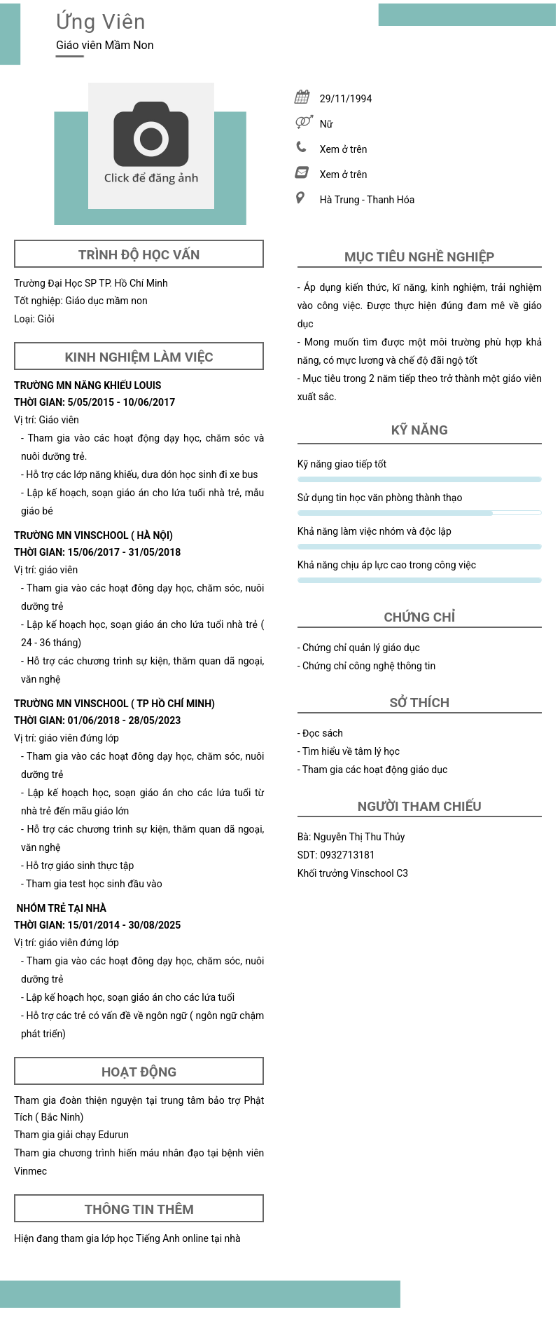 CV ứng viên