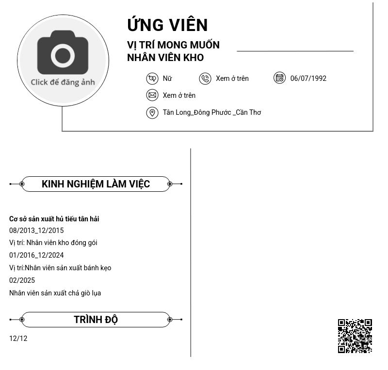 CV ứng viên