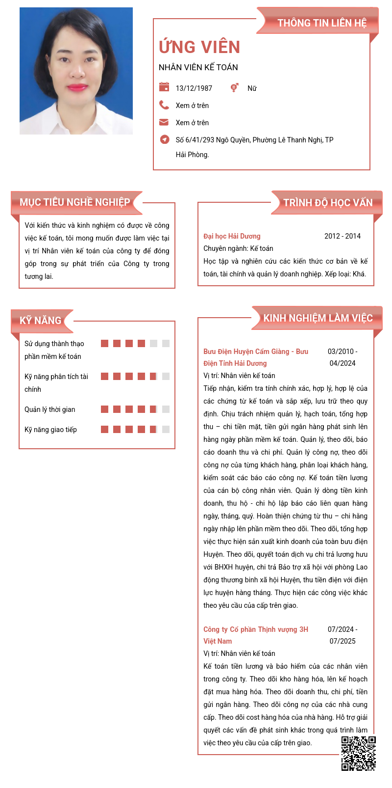 CV ứng viên