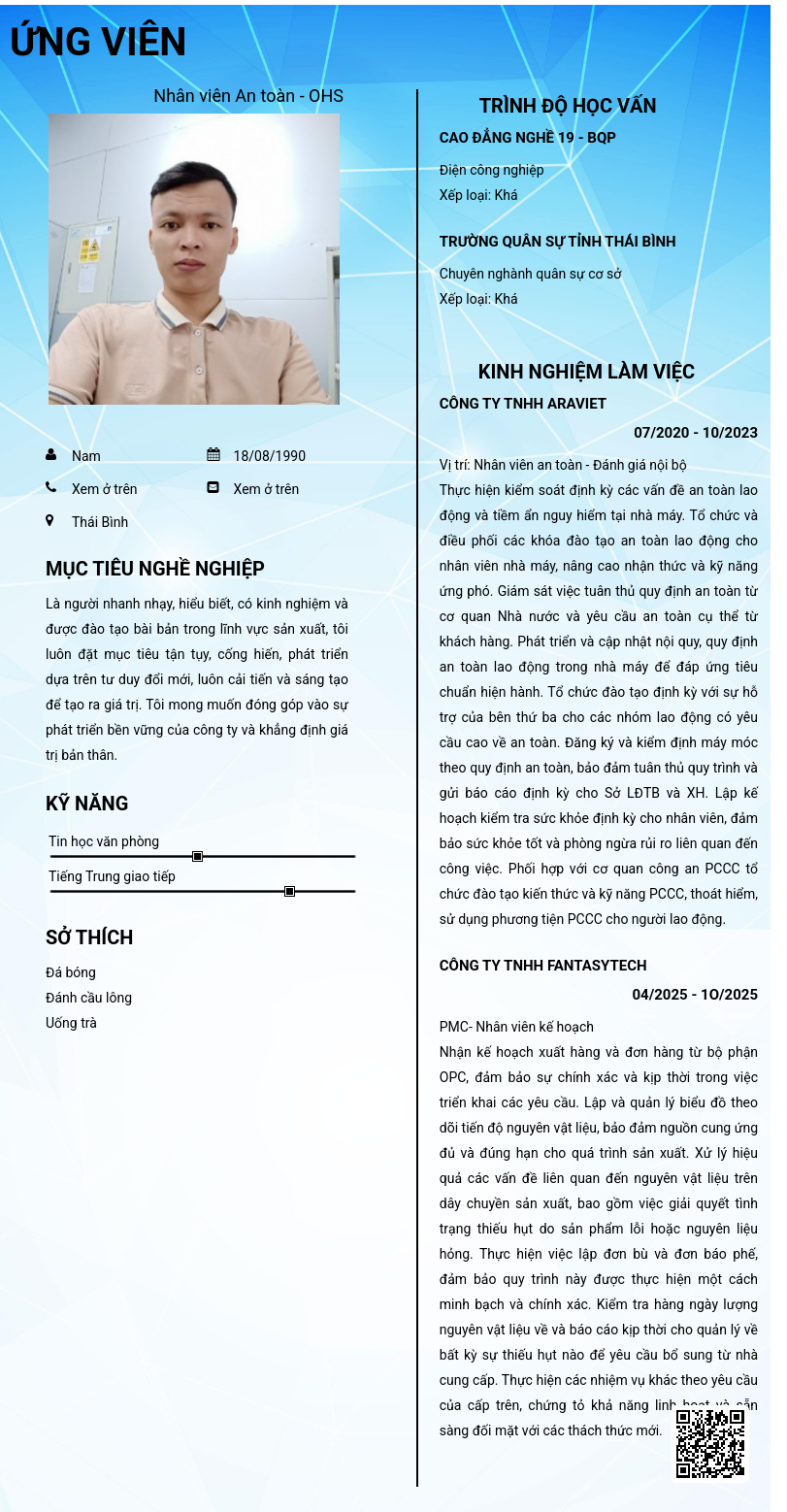 CV ứng viên