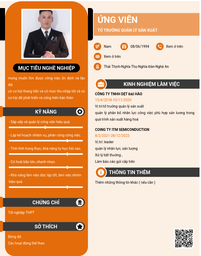CV ứng viên