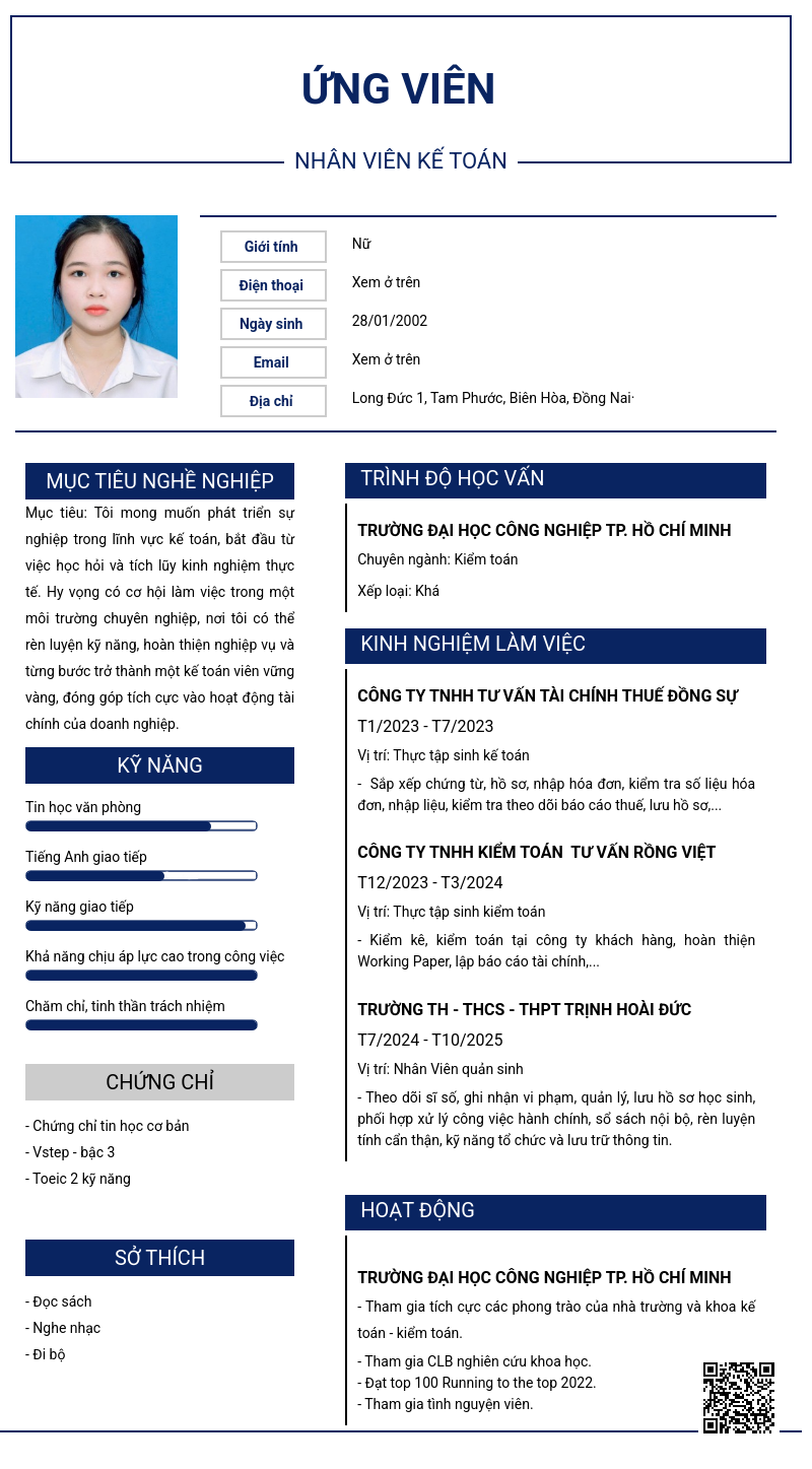 CV ứng viên