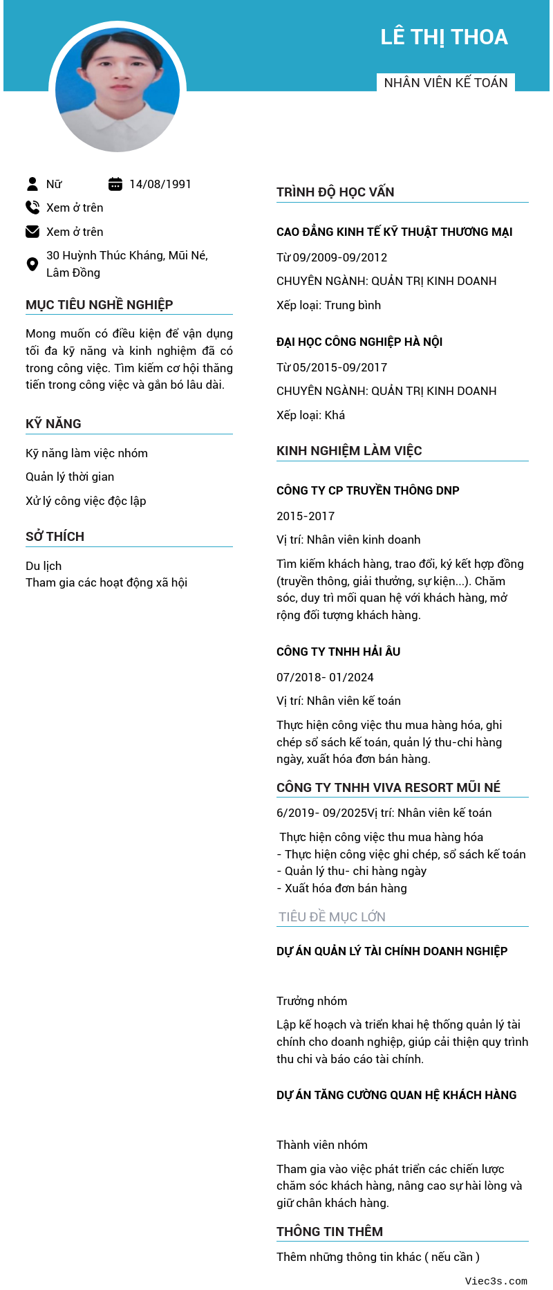 CV ứng viên