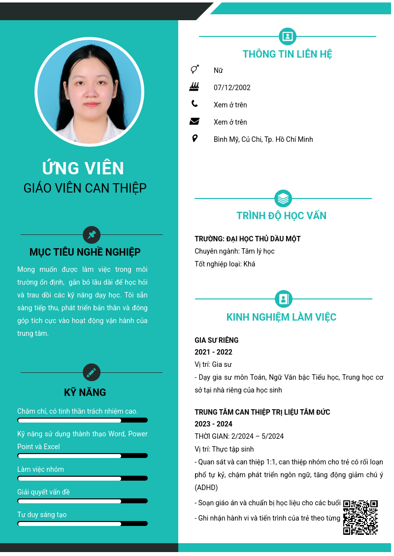 CV ứng viên
