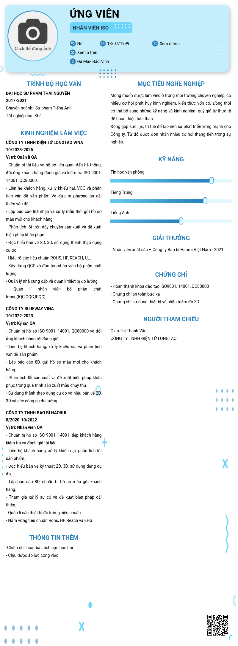 CV ứng viên