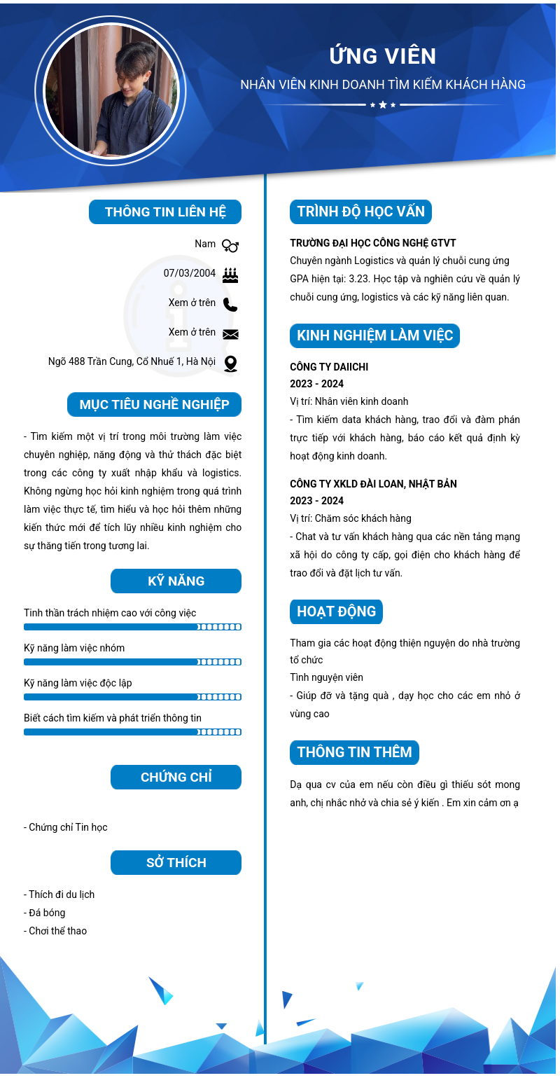 CV ứng viên