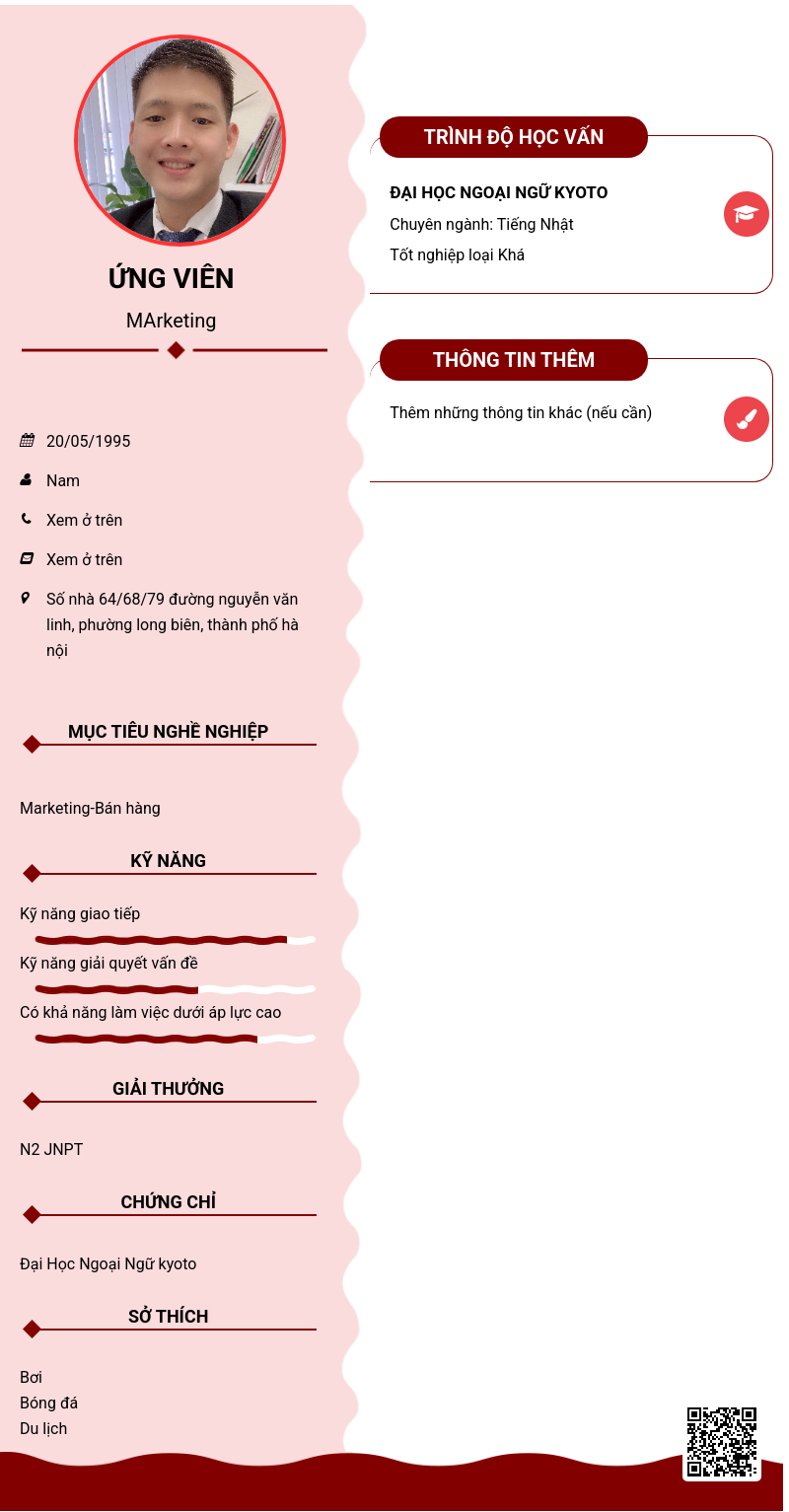 CV ứng viên