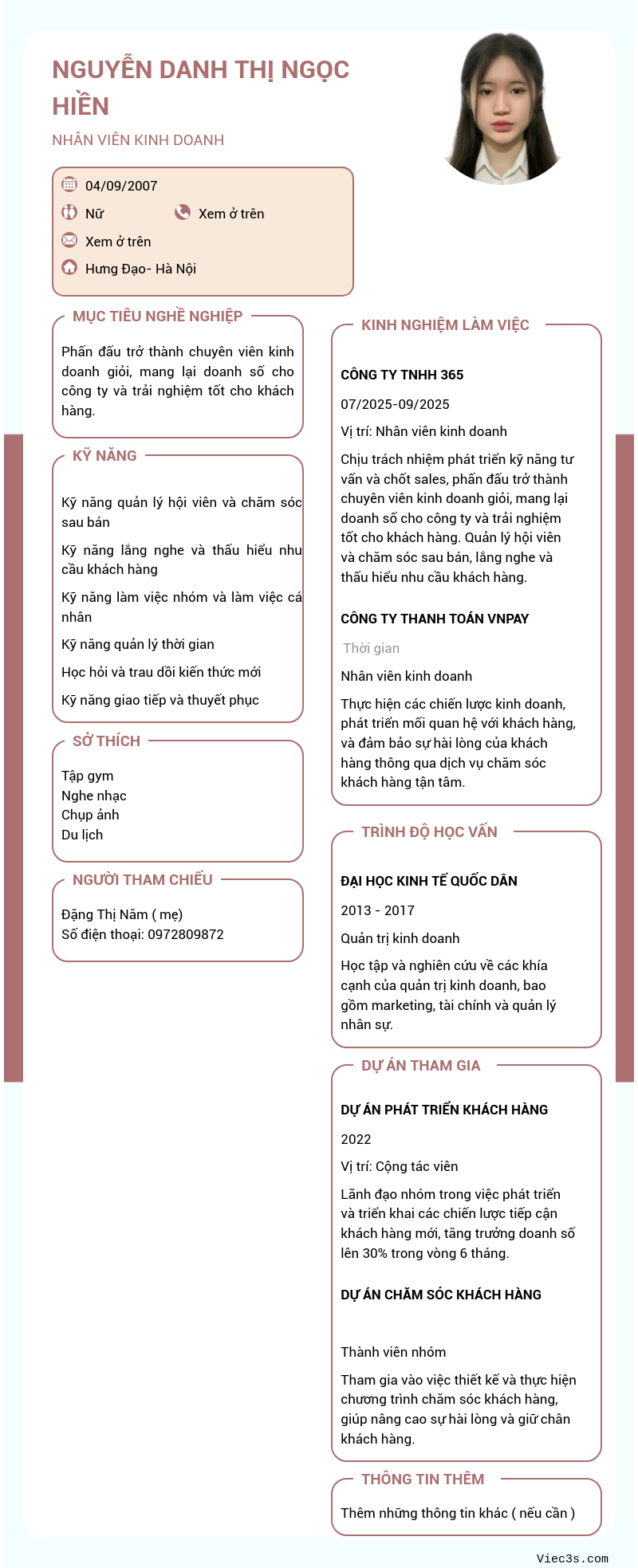 CV ứng viên