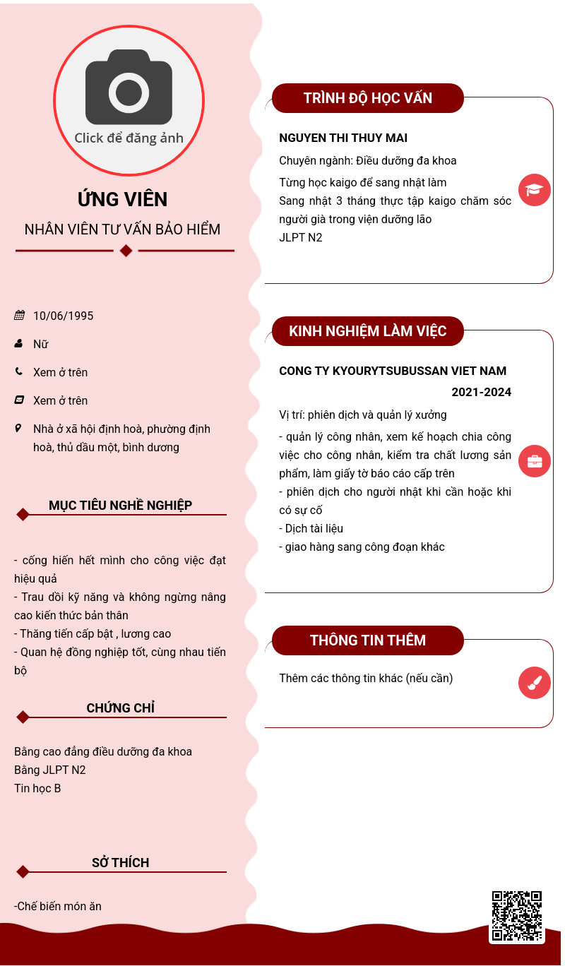CV ứng viên