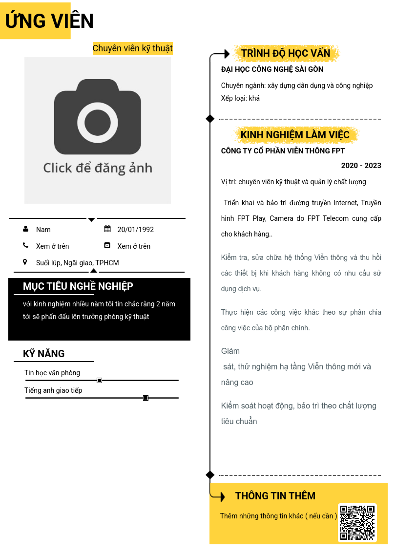 CV ứng viên