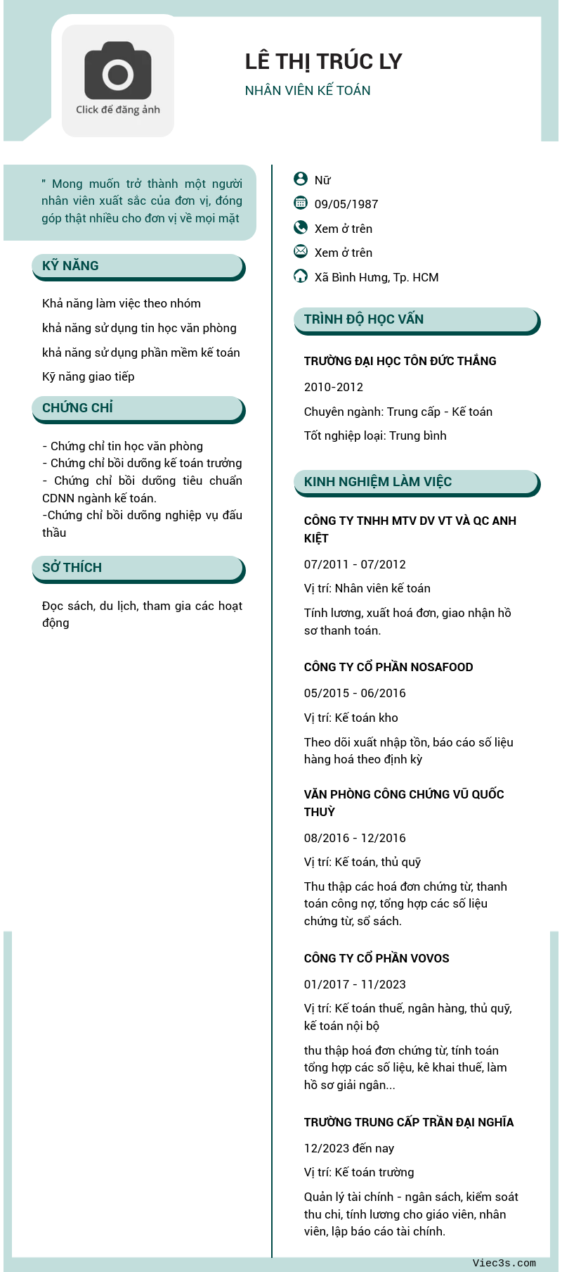 CV ứng viên