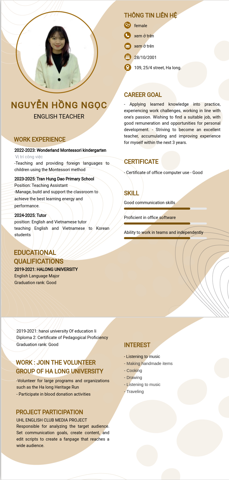 CV ứng viên
