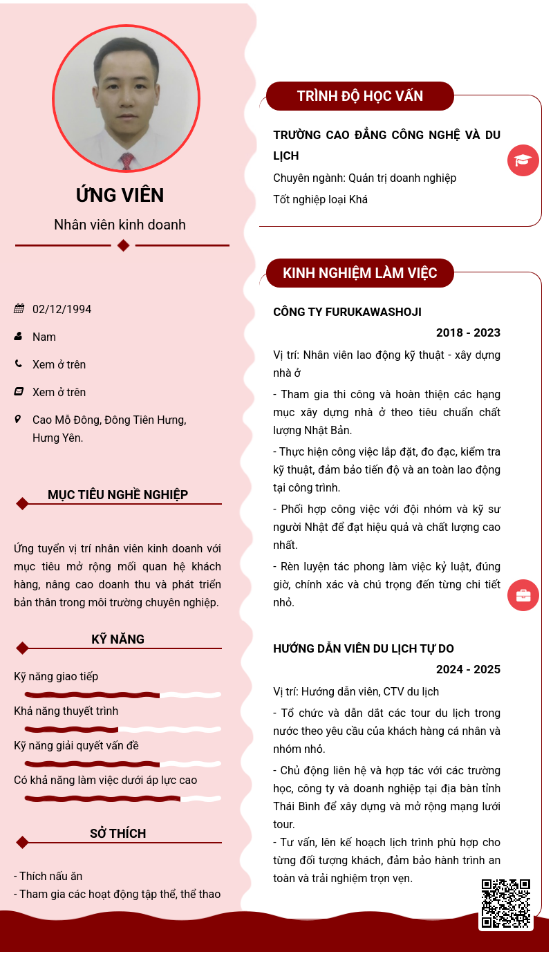 CV ứng viên